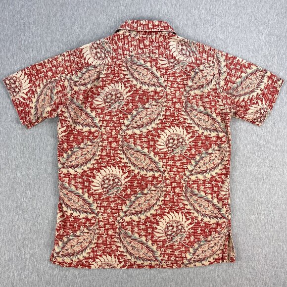 Vintage Polo Ralph Lauren Loop Collar Camp Shirt Mens L (Estimate) Linen Floral - Picture 3 of 11